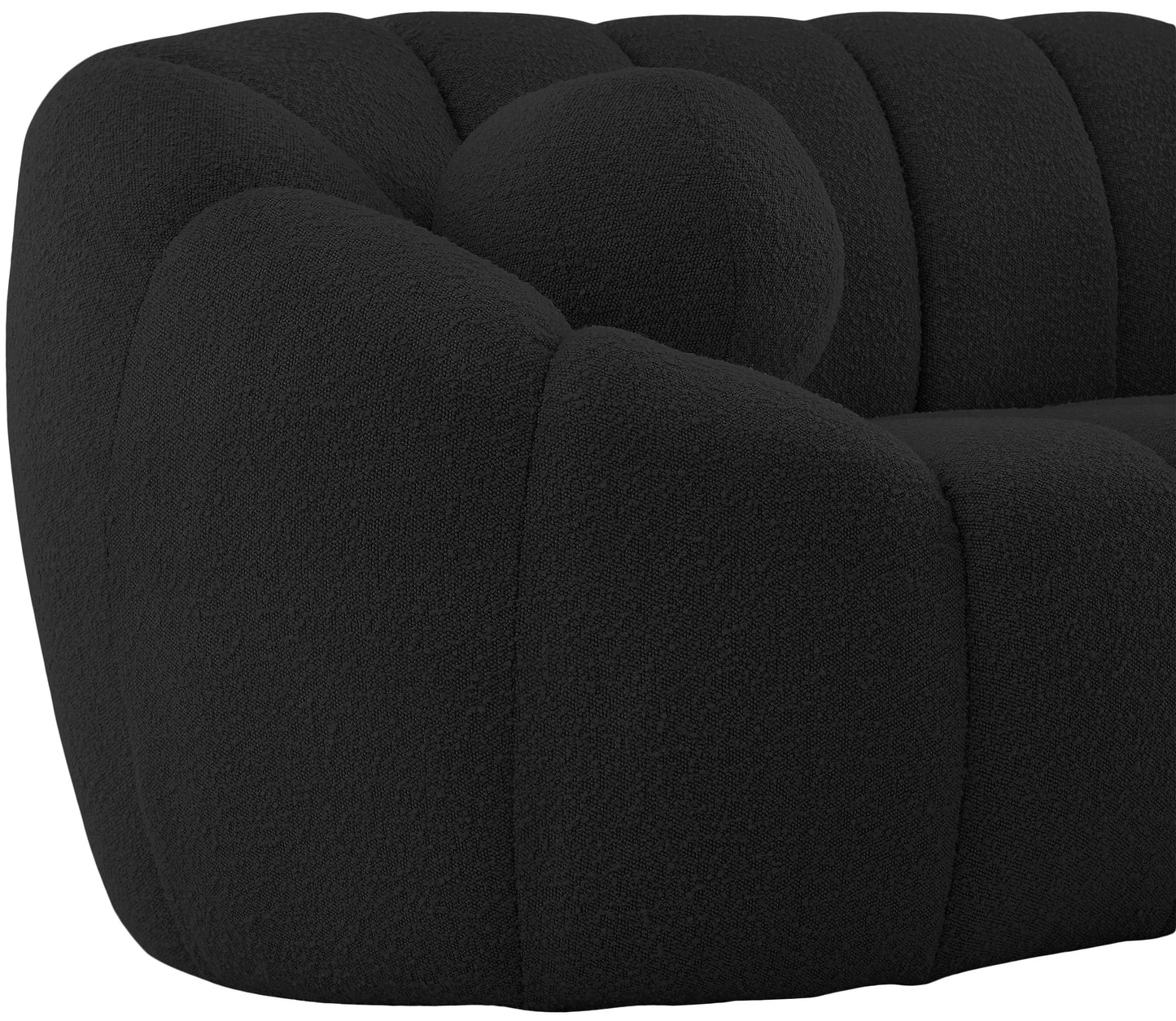 marcello black boucle fabric loveseat l