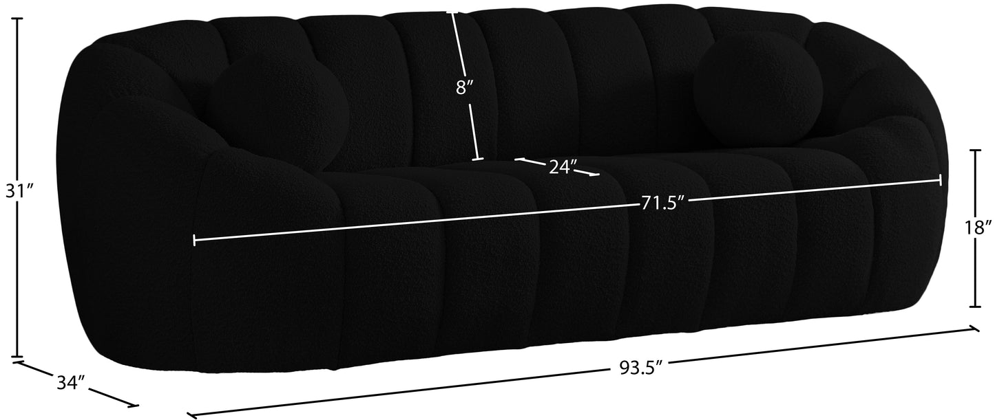 marcello black boucle fabric sofa s