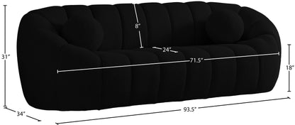 Marcello Black Boucle Fabric Sofa S