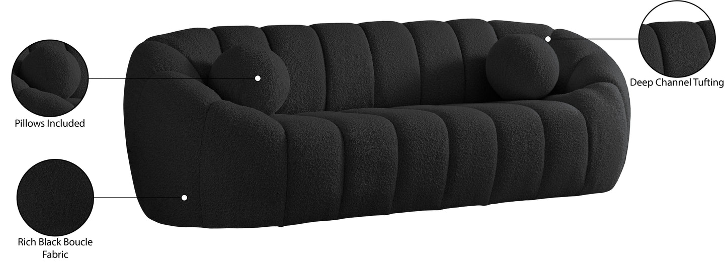 marcello black boucle fabric sofa s