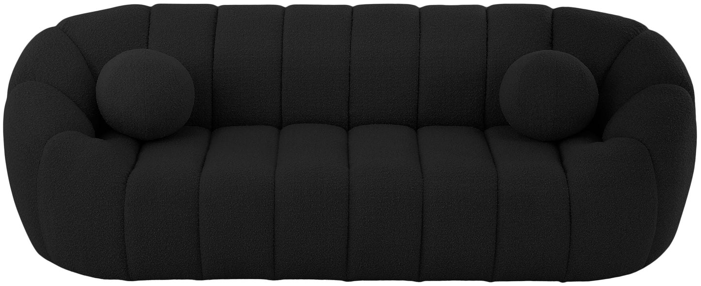 marcello black boucle fabric sofa s