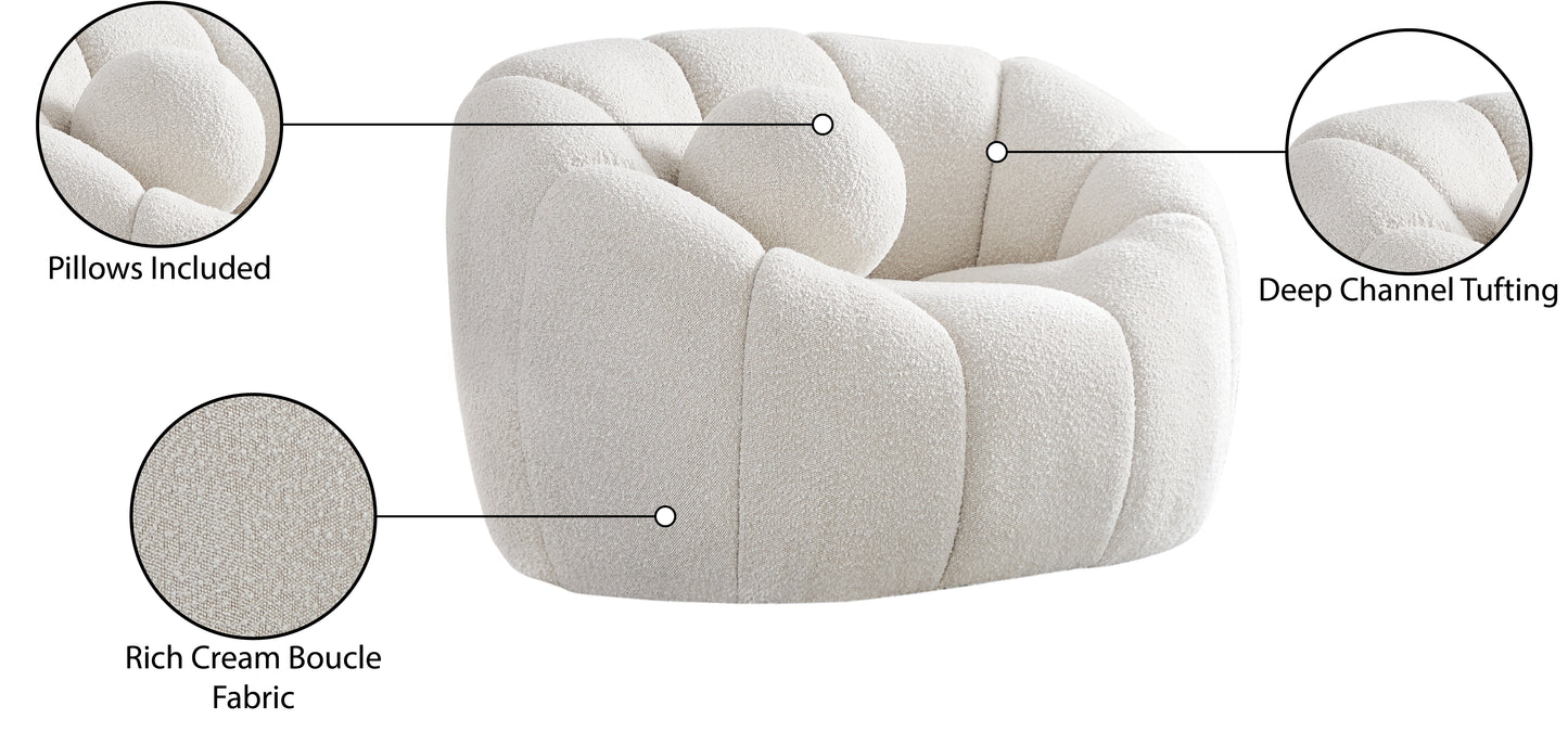 marcello cream boucle fabric chair c