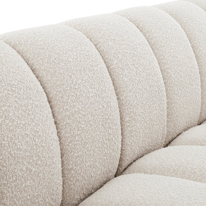 Marcello Cream Boucle Fabric Loveseat L