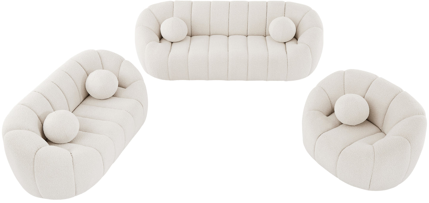 marcello cream boucle fabric loveseat l