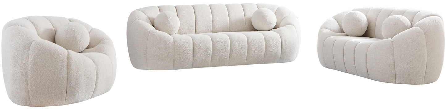 marcello cream boucle fabric loveseat l