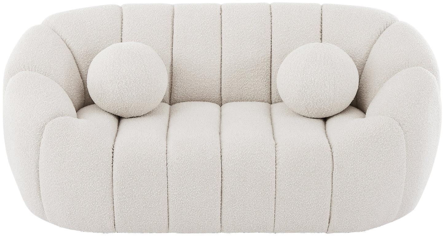 marcello cream boucle fabric loveseat l