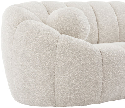 Marcello Cream Boucle Fabric Loveseat L