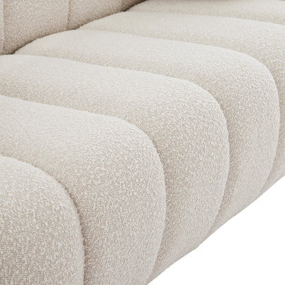 Marcello Cream Boucle Fabric Loveseat L