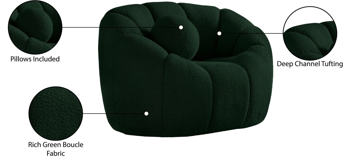 marcello green boucle fabric chair c