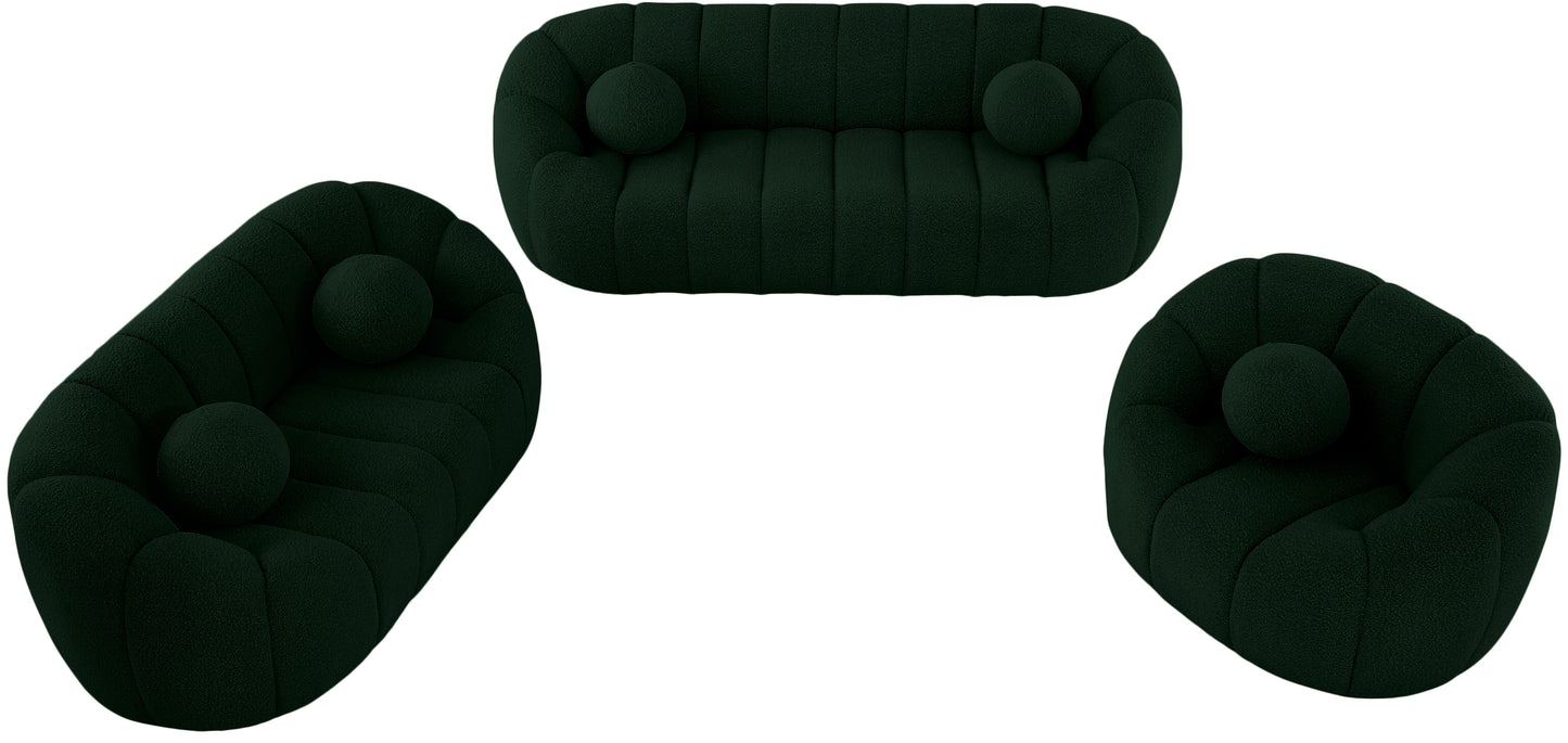 marcello green boucle fabric chair c