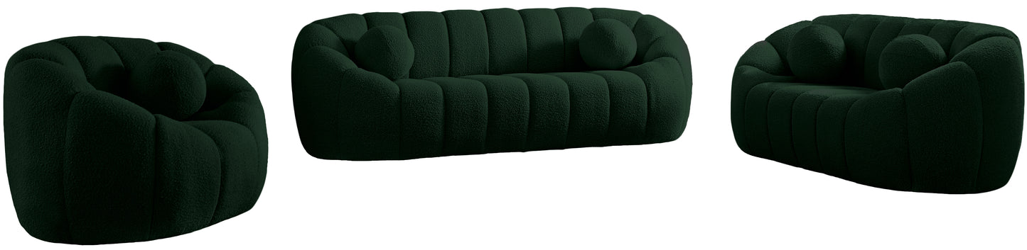 marcello green boucle fabric chair c