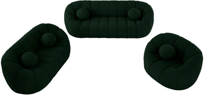 Marcello Green Boucle Fabric Loveseat L