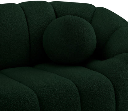 Marcello Green Boucle Fabric Loveseat L