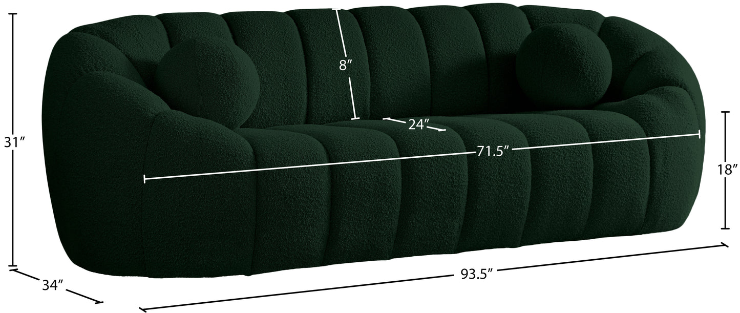 marcello green boucle fabric sofa s