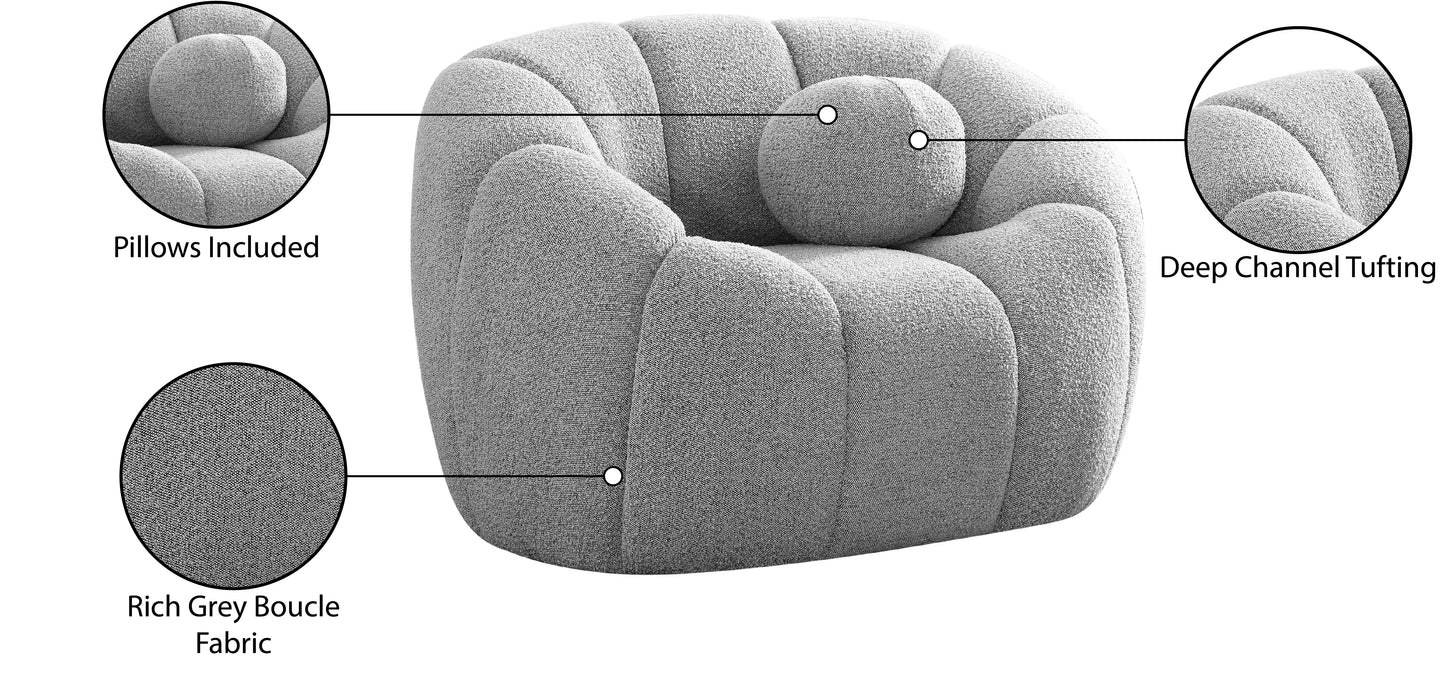 marcello grey boucle fabric chair c