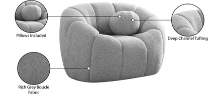 Marcello Grey Boucle Fabric Chair C