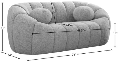 Marcello Grey Boucle Fabric Loveseat L