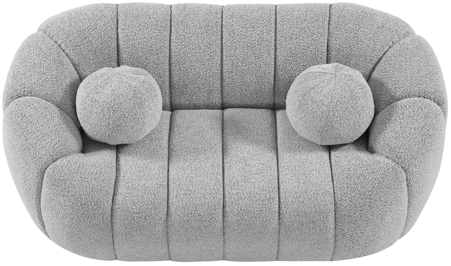 marcello grey boucle fabric loveseat l