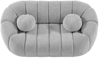 Marcello Grey Boucle Fabric Loveseat L