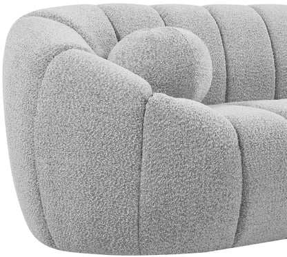 Marcello Grey Boucle Fabric Loveseat L