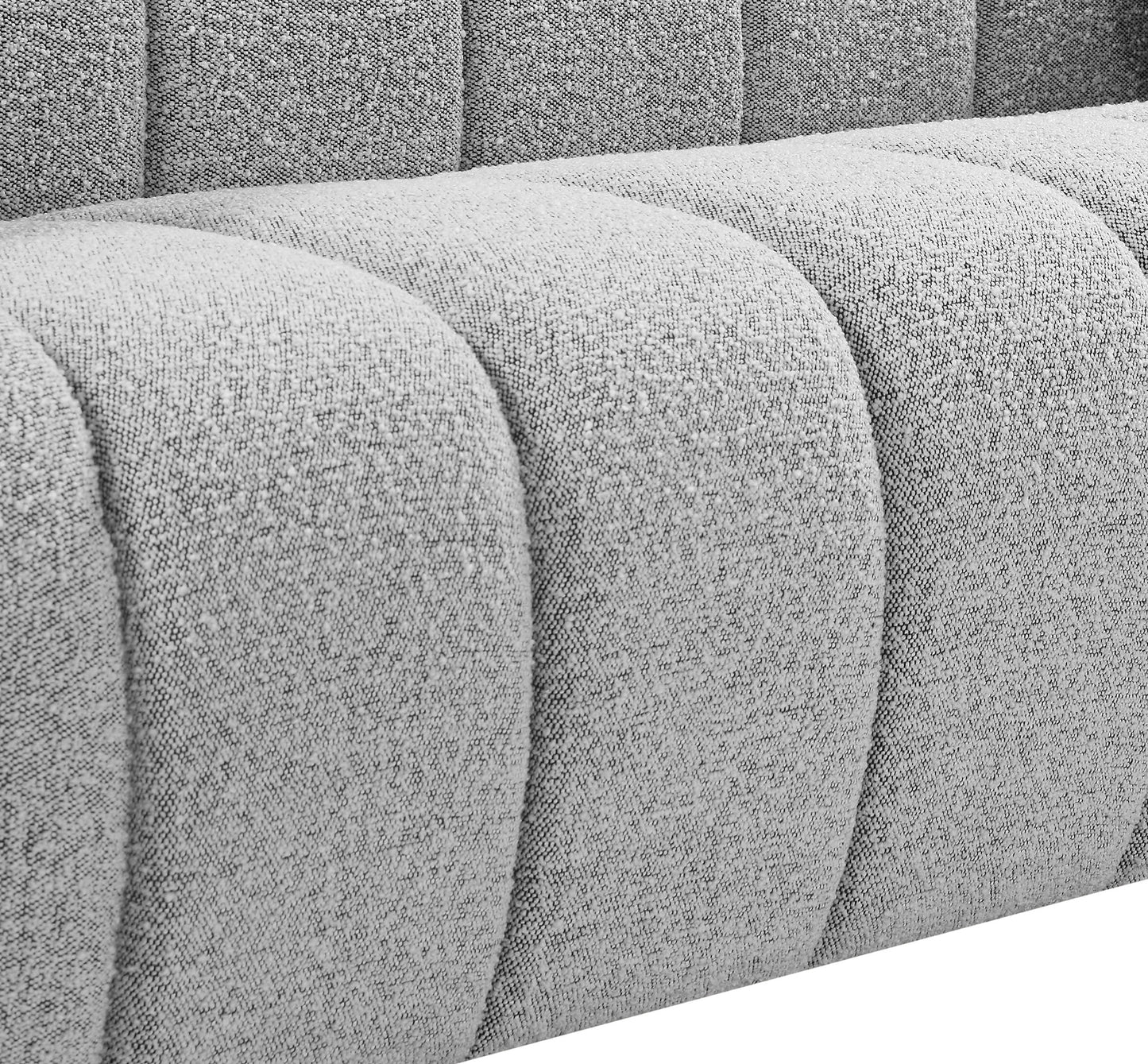 marcello grey boucle fabric loveseat l