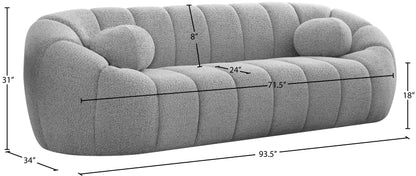 Marcello Grey Boucle Fabric Sofa S