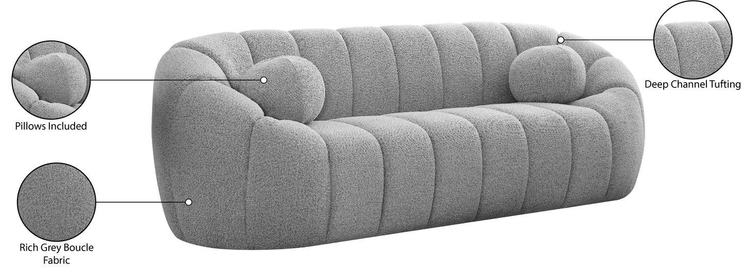 marcello grey boucle fabric sofa s