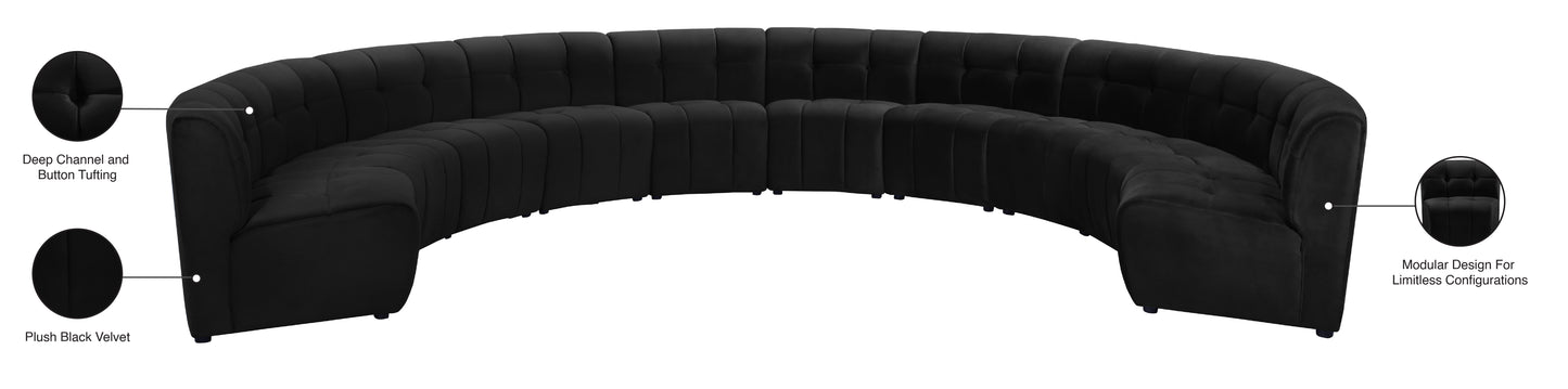 yara black velvet 10pc. modular sectional pc