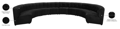 Yara Black Velvet 10pc. Modular Sectional PC