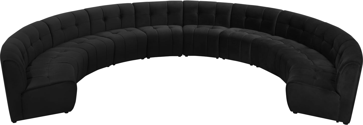 yara black velvet 10pc. modular sectional pc