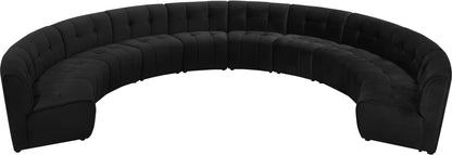 Yara Black Velvet 10pc. Modular Sectional PC