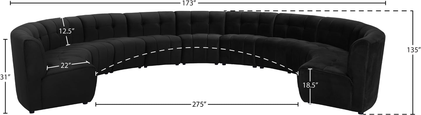 yara black velvet 11pc. modular sectional pc