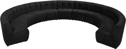 Yara Black Velvet 11pc. Modular Sectional PC