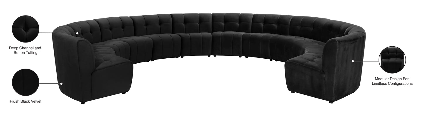 yara black velvet 12pc. modular sectional pc