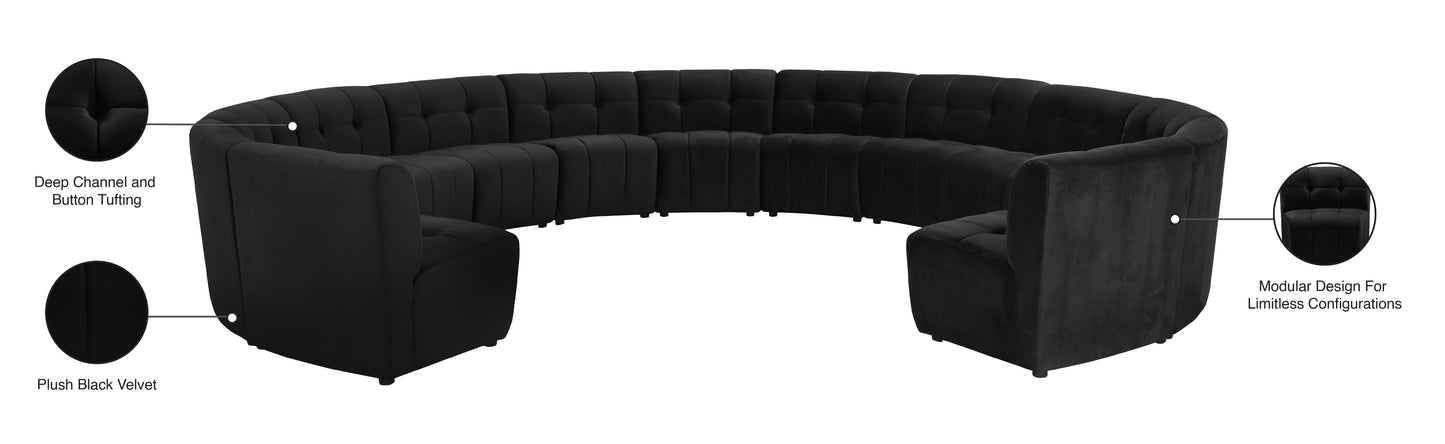 yara black velvet 13pc. modular sectional pc