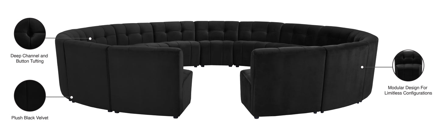 yara black velvet 15pc. modular sectional pc