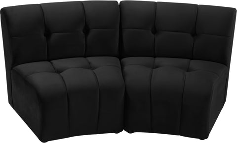 Yara Black Velvet 2pc. Modular Sectional PC
