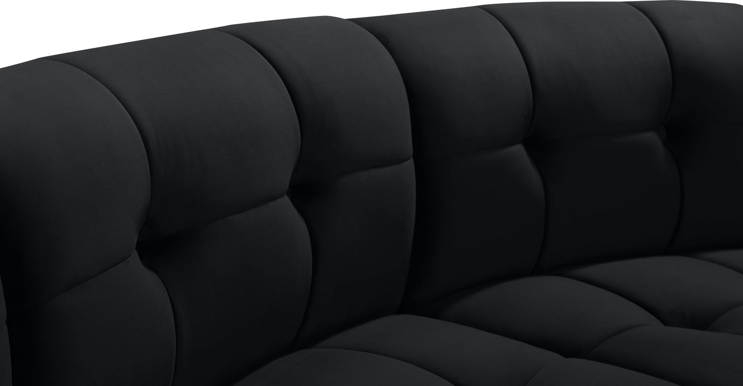 yara black velvet 2pc. modular sectional pc