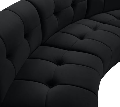 Yara Black Velvet 2pc. Modular Sectional PC