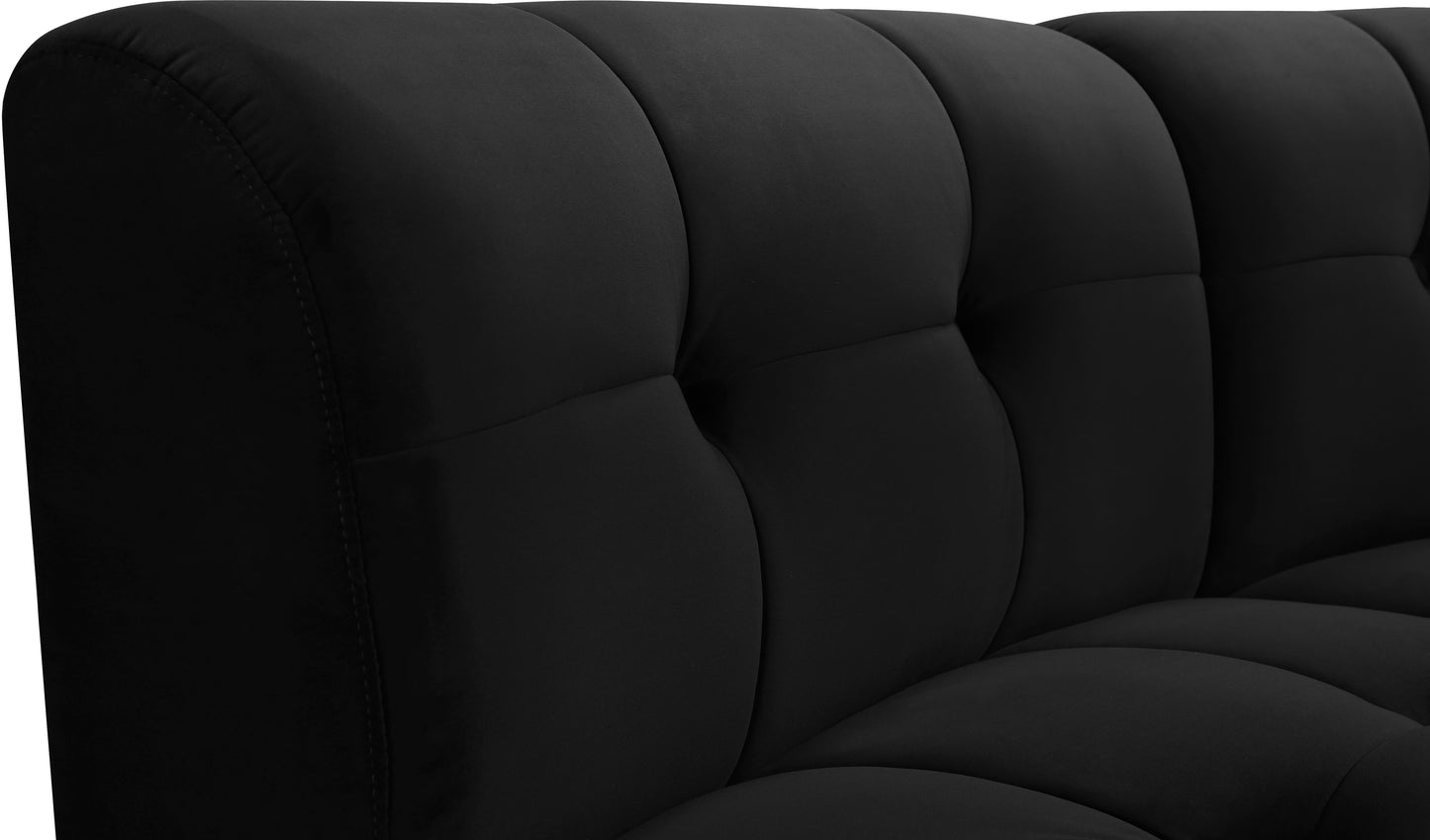 yara black velvet 2pc. modular sectional pc