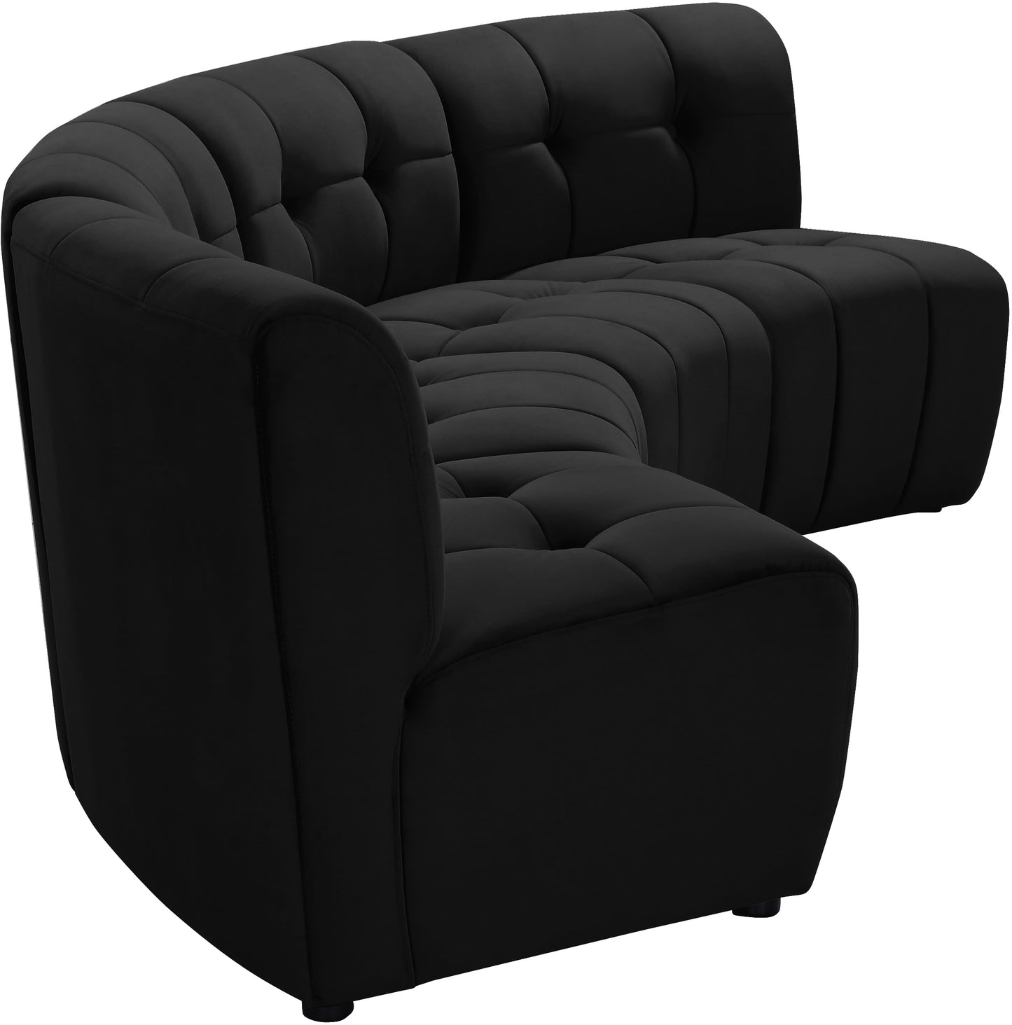 yara black velvet 4pc. modular sectional pc