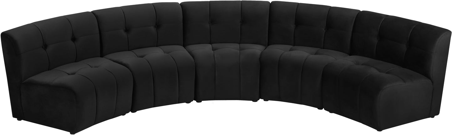 yara black velvet 5pc. modular sectional pc