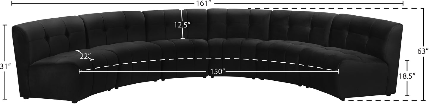 yara black velvet 6pc. modular sectional pc