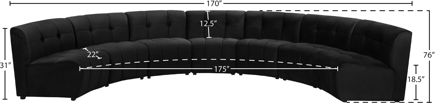 yara black velvet 7pc. modular sectional pc