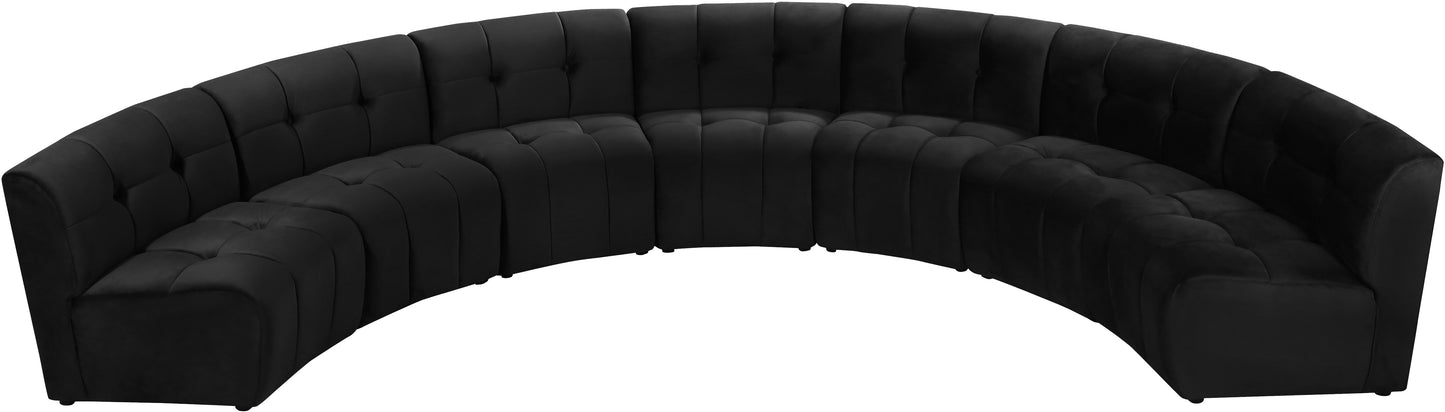 yara black velvet 7pc. modular sectional pc