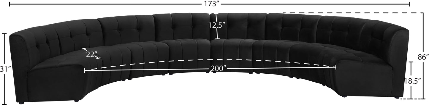 yara black velvet 8pc. modular sectional pc