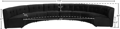 Yara Black Velvet 8pc. Modular Sectional PC