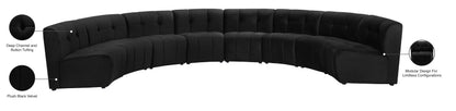 Yara Black Velvet 8pc. Modular Sectional PC