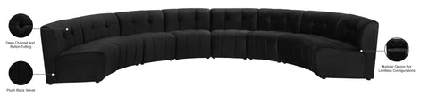 Yara Black Velvet 8pc. Modular Sectional PC