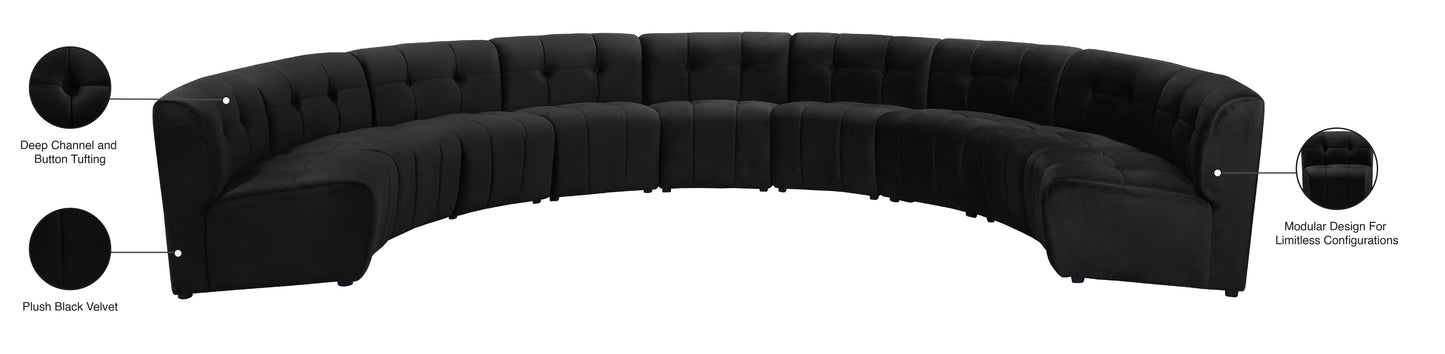 yara black velvet 9pc. modular sectional pc